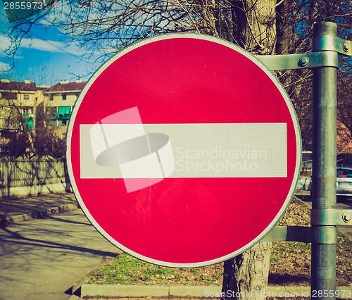 Image of Retro look No entry sign