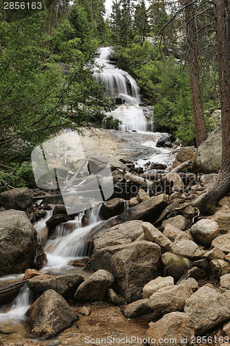 Image of Beautiful Waterfall at Mount Whitney in California 