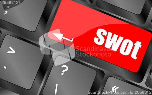 Image of SWOT word on computer keyboard key button