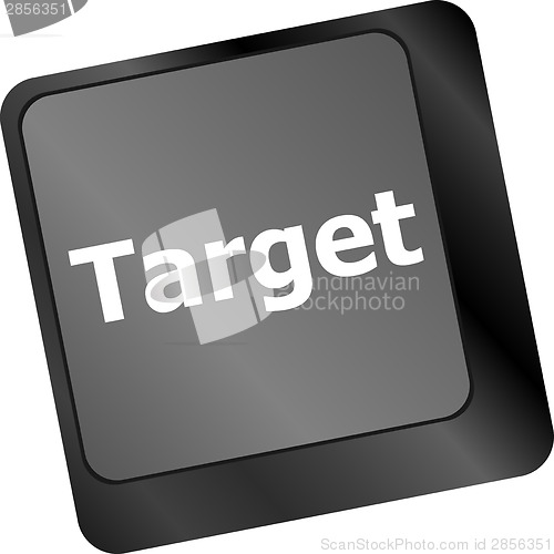 Image of target button on computer keyboard. business concept