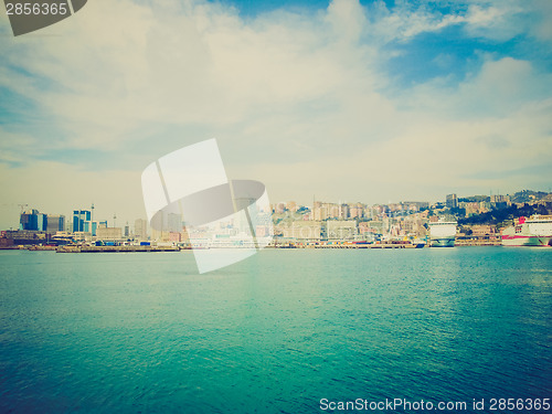 Image of Retro look Harbour Genoa Italy