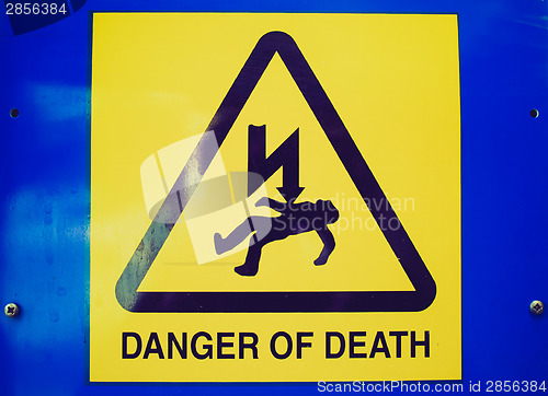 Image of Retro look Danger of death Electric shock