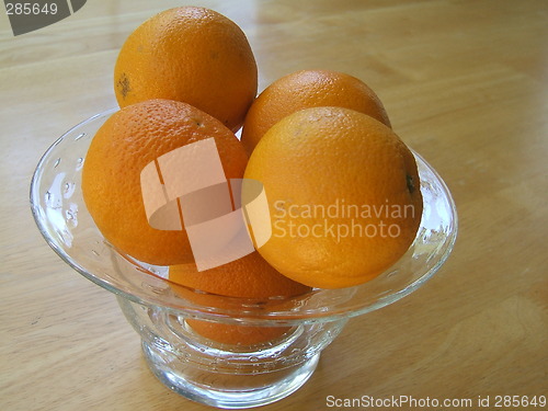 Image of oranges in glass bowl