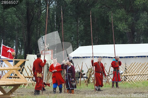 Image of Hiking military detachment in  village 1572