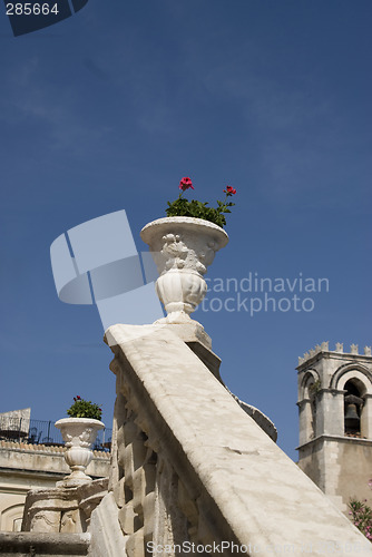 Image of   rail with flower pot
