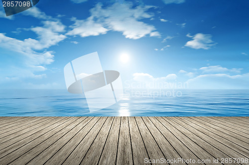 Image of blue sky ocean