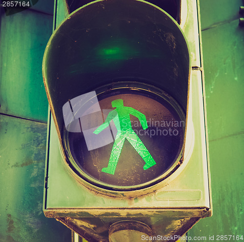 Image of Retro look Traffic light sign