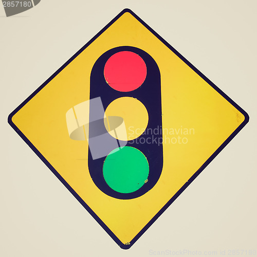 Image of Retro look Traffic light sign