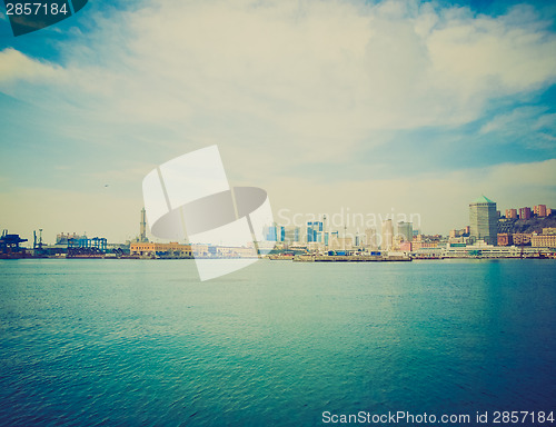 Image of Retro look Harbour Genoa Italy