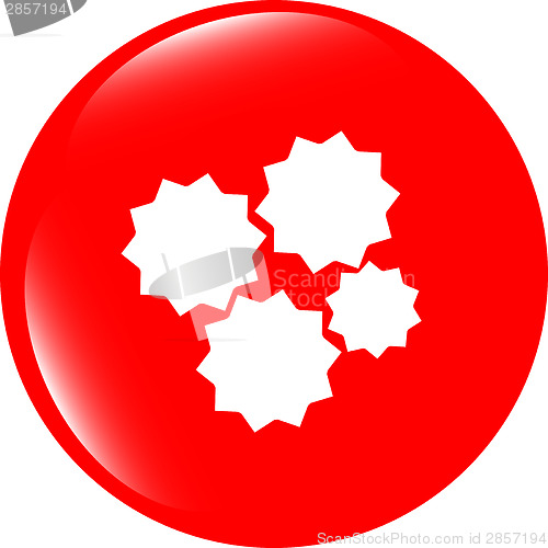 Image of gears icon (button) isolated on a white background