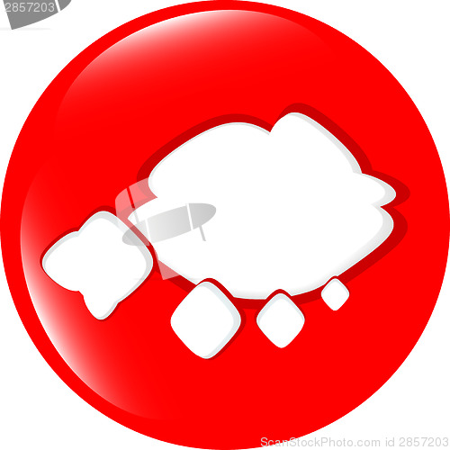 Image of abstract cloud web icon, button isolated on white