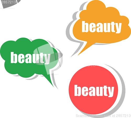 Image of beauty. Set of stickers, labels, tags. Template for infographics