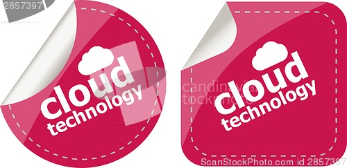 Image of cloud application stickers label tag set isolated on white