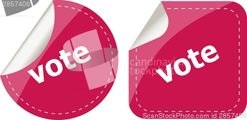 Image of stickers label set business tag with vote word