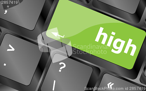 Image of high word on computer pc keyboard key