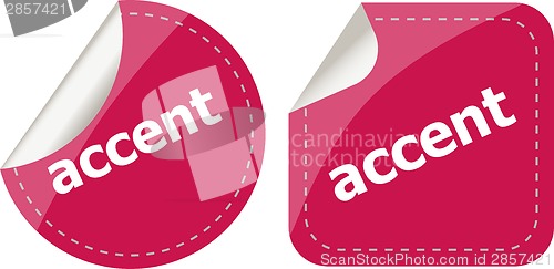 Image of accent stickers set on white, icon button