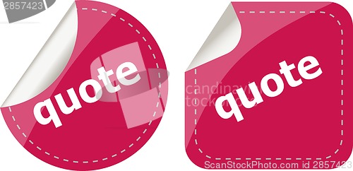 Image of Get quote stickers set isolated on white