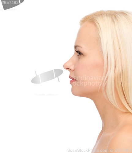 Image of profile portrait of young woman