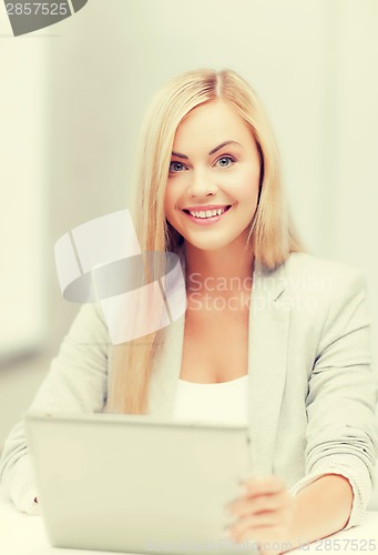 Image of businesswoman with laptop