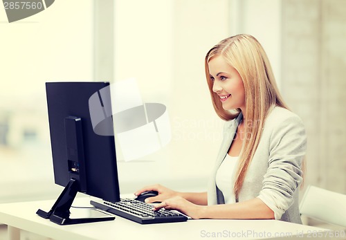 Image of businesswoman with computer