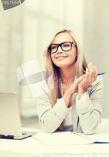 Image of businesswoman on a meeting