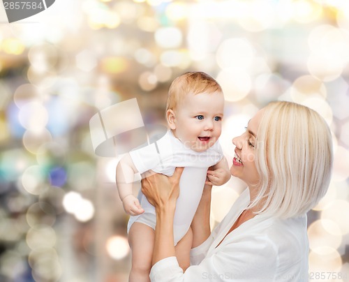 Image of happy mother with smiling baby