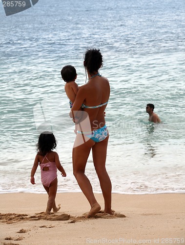 Image of Mother on the beach