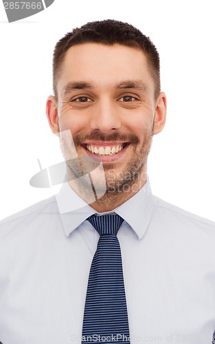 Image of portrait of smiling businessman