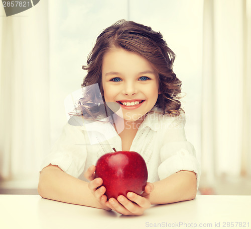 Image of girl with red apple