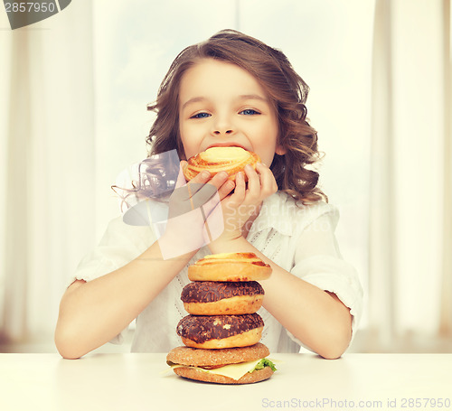 Image of girl with junk food