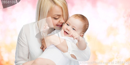 Image of happy mother with smiling baby