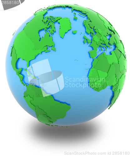 Image of Western hemisphere on the globe