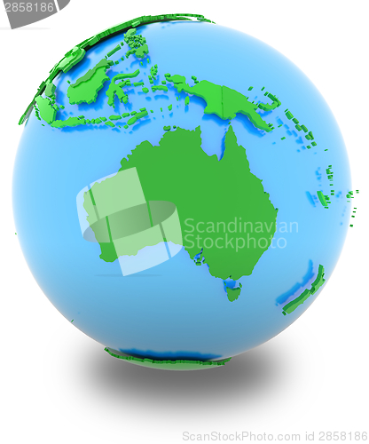 Image of Australia on the globe