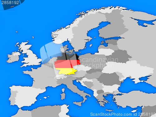 Image of Germany standing out of map