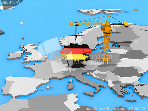 Image of Germany on a crane