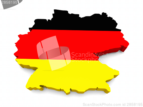 Image of German flag shaped as the country