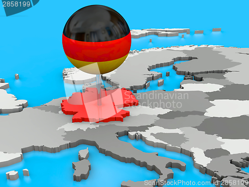 Image of Germany pinned to map of Europe