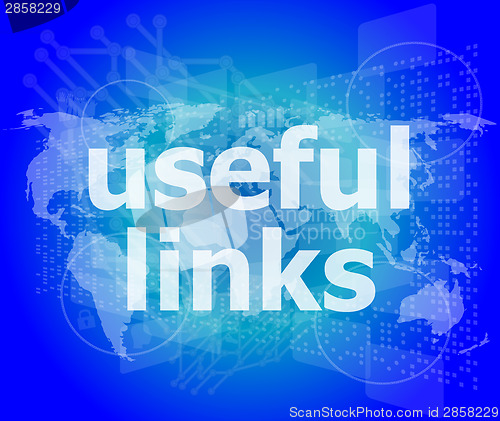 Image of SEO web design concept: useful links on digital background