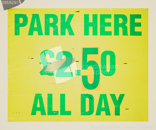 Image of Retro look Parking sign