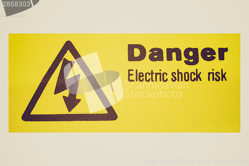 Image of Retro look Electric shock sign