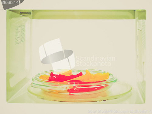 Image of Retro look Microwave with peppers