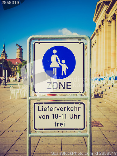 Image of Retro look Pedestrian area sign