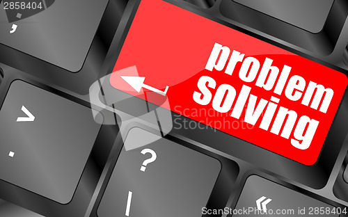 Image of problem solving button on computer keyboard key