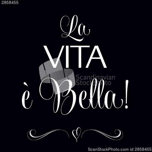 Image of "La vita e bella", Quote Typographic Background