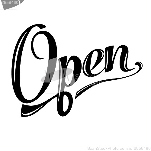 Image of retro open sign on white