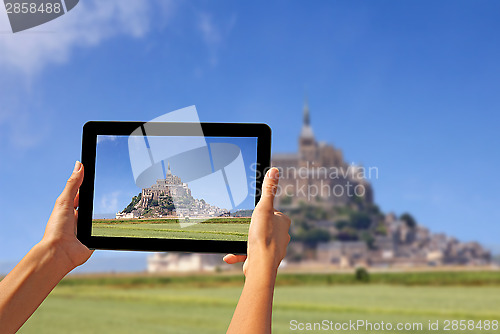 Image of Taking pictures on a tablet