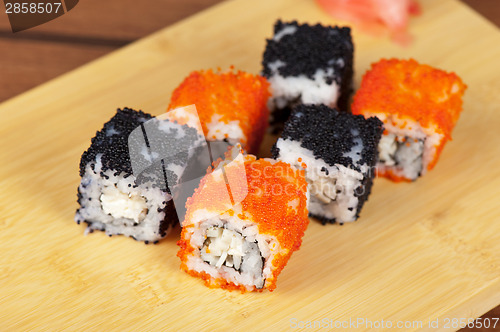 Image of tobico sushi rolls