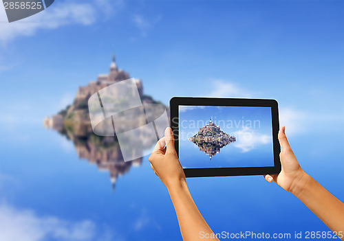 Image of Taking pictures with a tablet