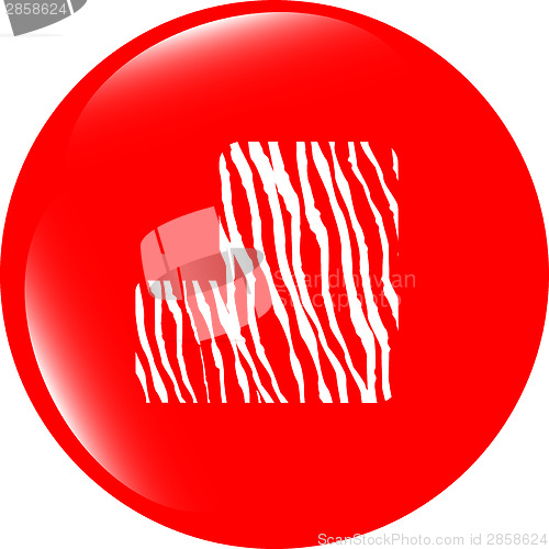 Image of abstract icon on internet button isolated on white