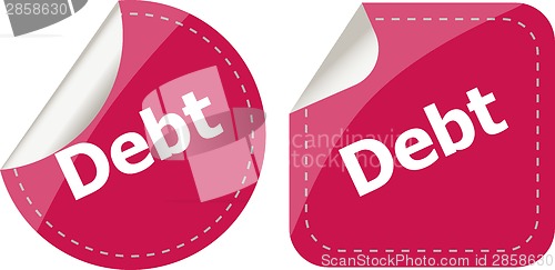 Image of derb word on stickers button set, business label